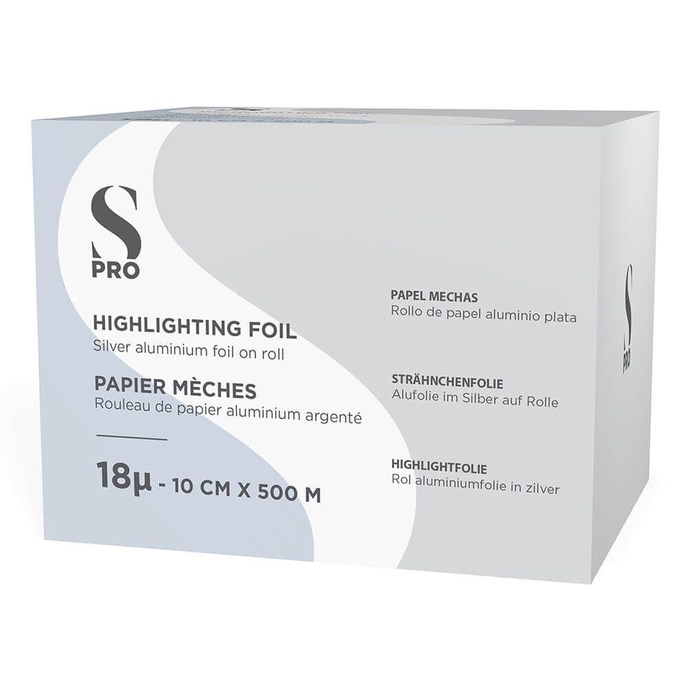 S-PRO Premium Silver Aluminium Highlighting Foil Roll, 18 microns, 10cm x 500m